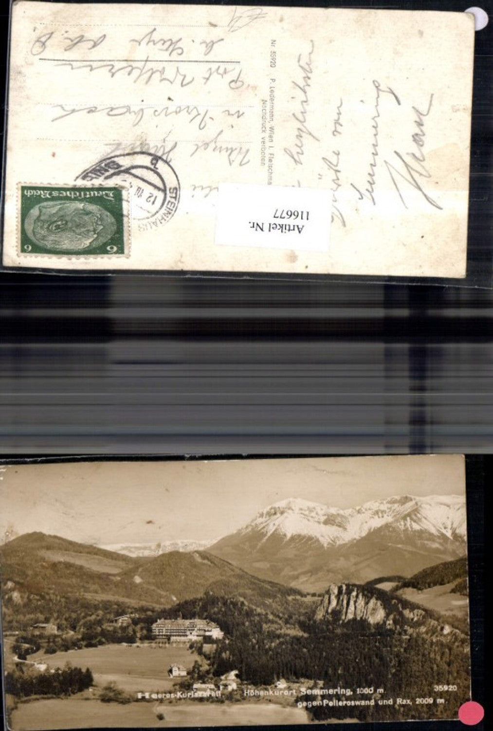 116677,Semmering Höhenkurort geg. Polleroswand u. Rax Heeres Kurlazarett 1943