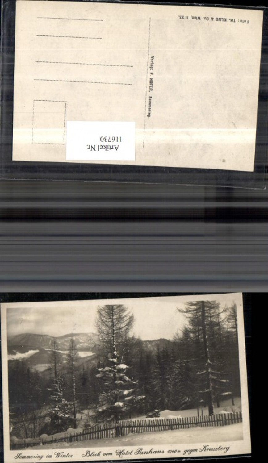 116730,Semmering i. Winter Blick v. Hotel Panhans geg. Kreuzberg
