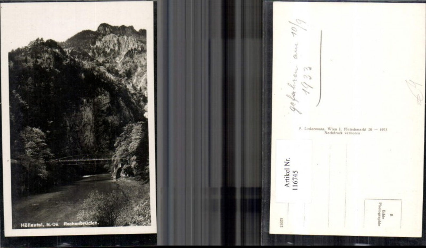 116745,Höllental Rechenbrücke Ansicht 1933