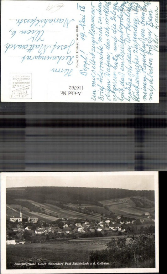 116762,Unter Olberndorf Post Schleinbach a. d. Ostbahn Totale 1956