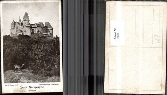 116851,Burg Kreuzenstein Südseite Reh i. Vordergrund