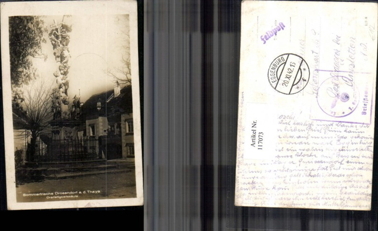 117073,Drosendorf a. d. Thaya Dreifaltigkeitssäule 1942