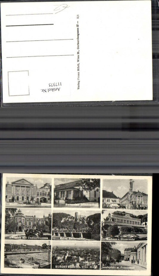 117375,Baden MehrAk Stadttheater Josefsbad Pestsäule