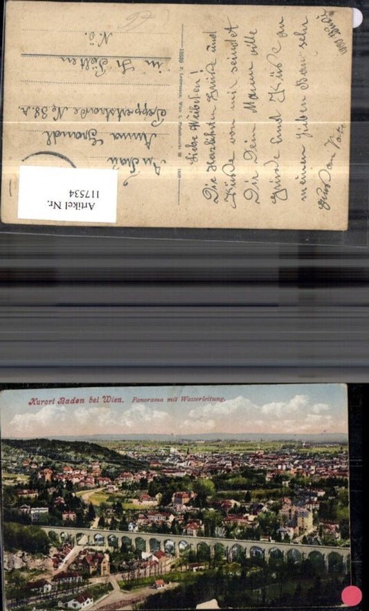 117534,Baden b. Wien Panorama m. Wasserleitung