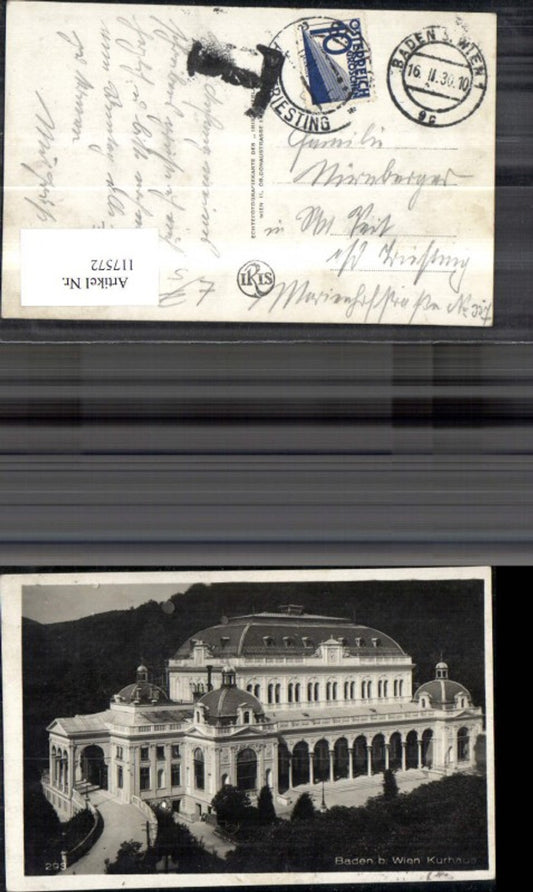 117572,Baden b. Wien Kurhaus 1930