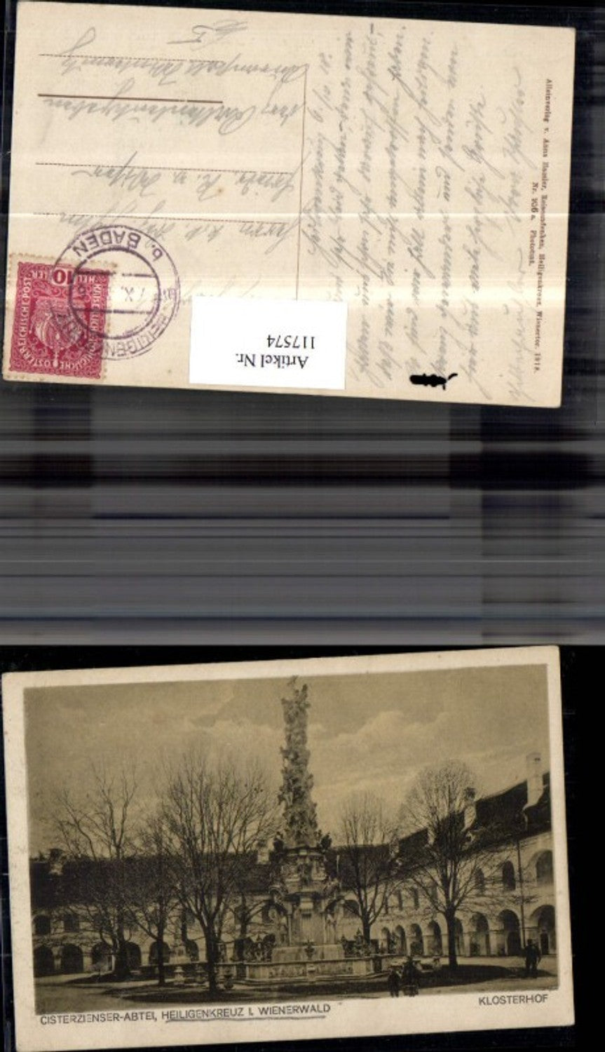 117574,Heiligenkreuz i. Wienerwald Cisterzienser-Abtei Klosterhof 1918