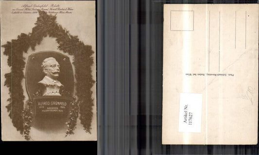 117627,Baden b. Wien Alfred Grünfeld-Büste am Grand Hotel Grüner Baum