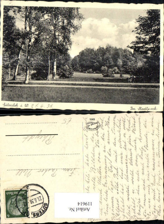 119614,Gütersloh i. Westfalen Stadtpark 1938