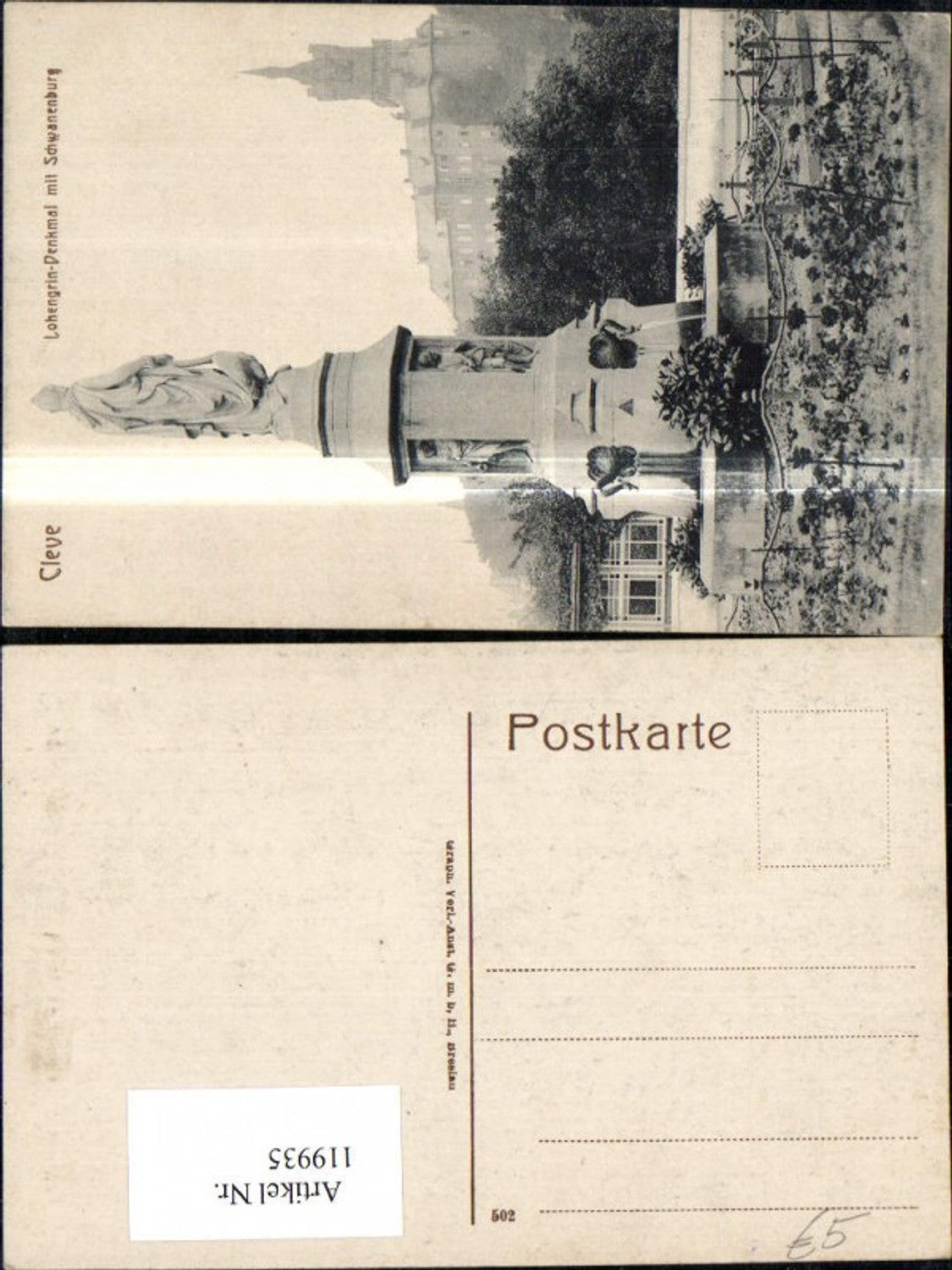 119935,Cleve Lohengrin-Denkmal mit Schwanenburg