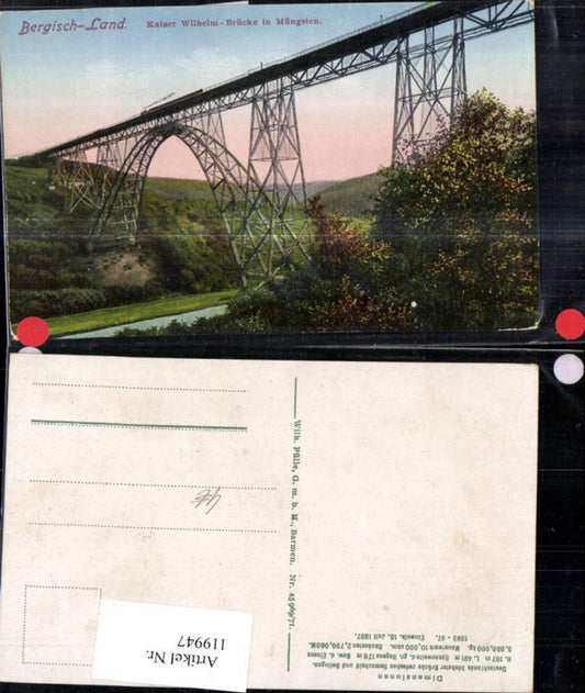 119947,Bergisch-Land Kaiser Wilhelm-Brücke in Müngsten
