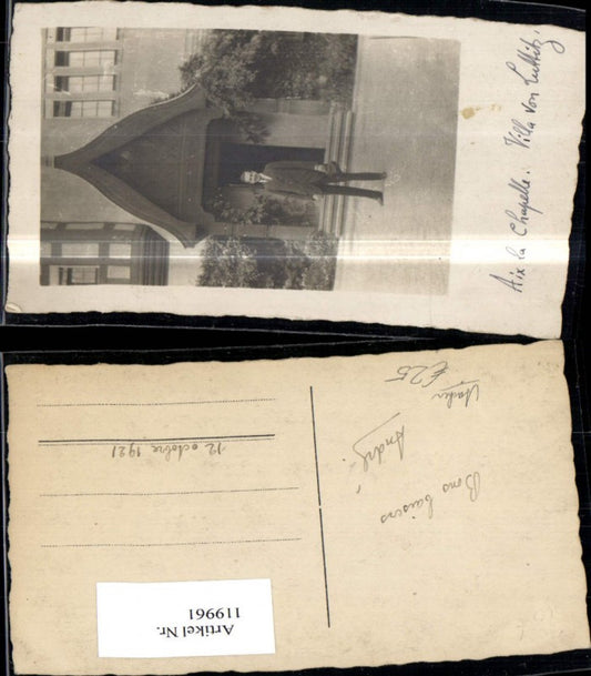 119961,Aachen Hausansicht m. Mann Villa von Luttitz 1921
