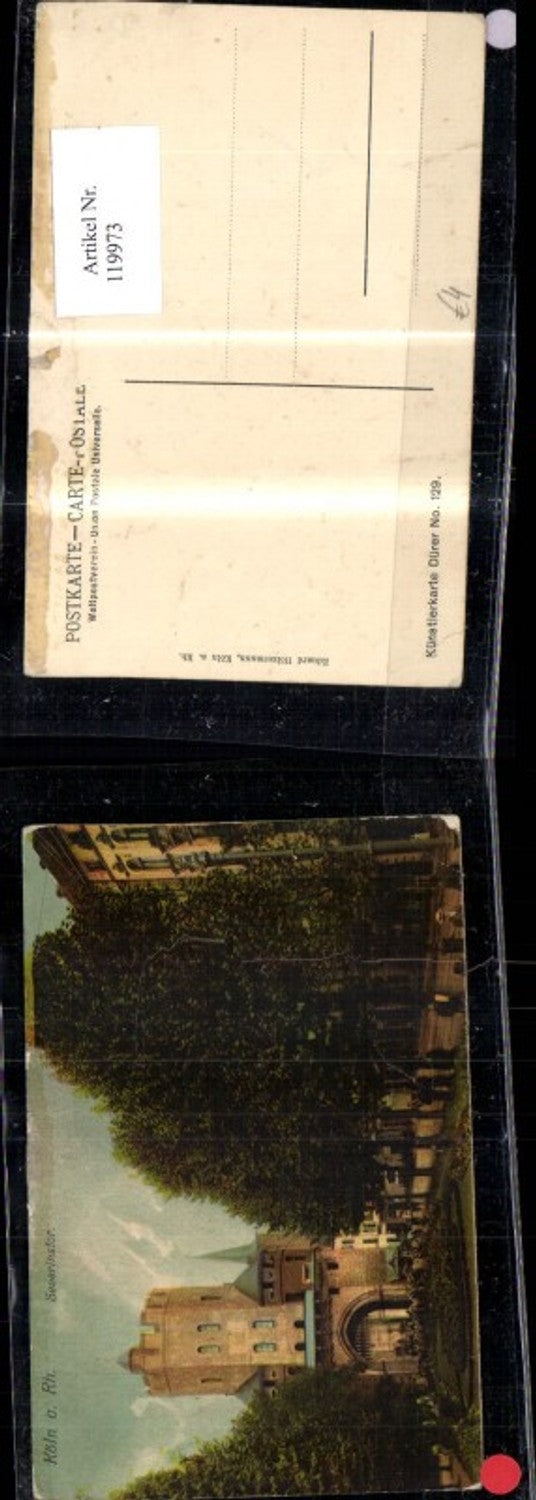 119973,Köln a. Rhein Severintor KünstlerAk Strassenansicht