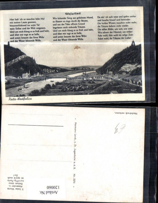 120060,Porta Westfalica Ak m. Weserliedtext