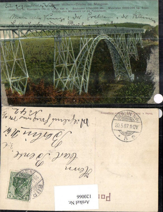 120066,Müngsten Kaiser Wilhelm-Brücke 1907