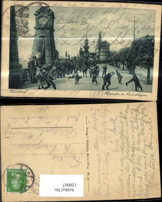 120067,Düsseldorf Rheinufer m. Radschlägern 1928
