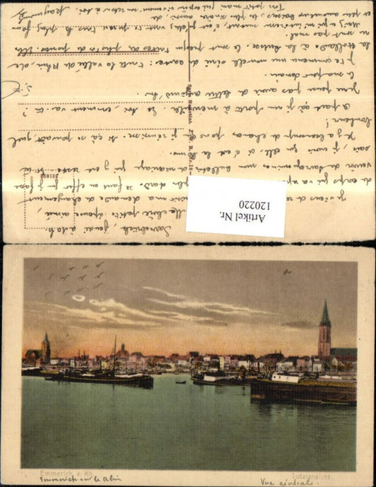 120220,Emmerich a. Rhein Totalansicht Hafen Schiff