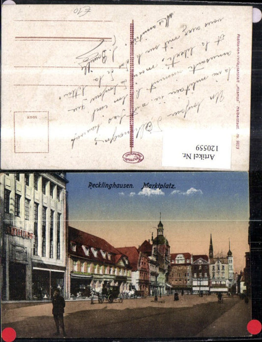 120559,Recklinghausen Marktplatz Strassenansicht Kutsche