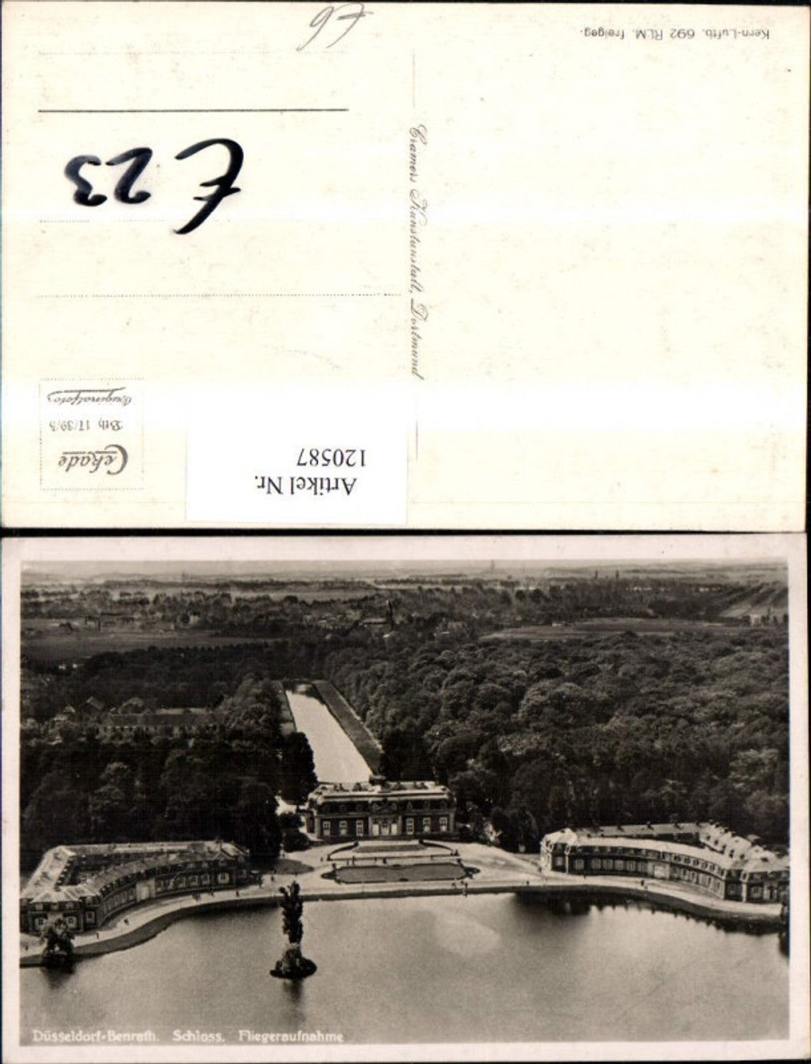 120587,Düsseldorf Benrath Schloss Fliegeraufnahme