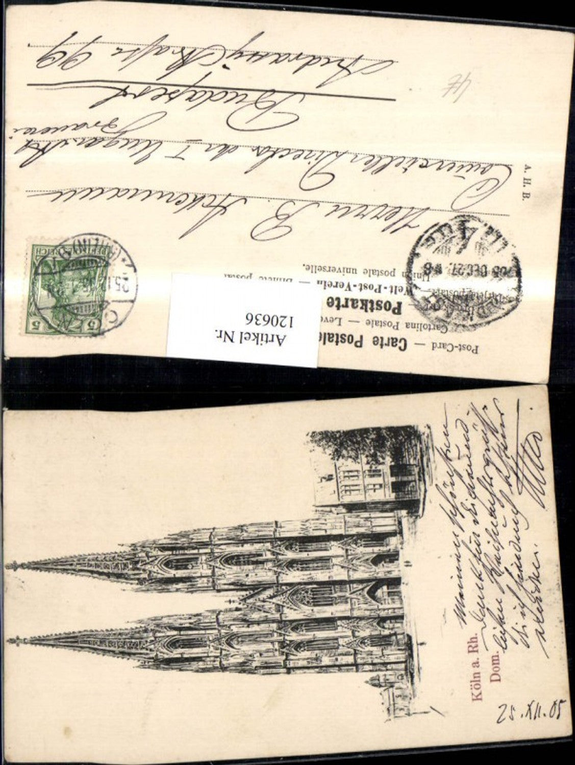 120636,Köln am Rhein Dom 1905