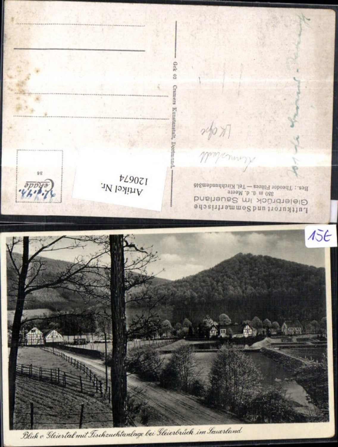 120674,Gleierbrück i. Sauerland Blick v. Gleiertal m. Fischzuchtanlage Lennestadt Kirchhundem Olpe