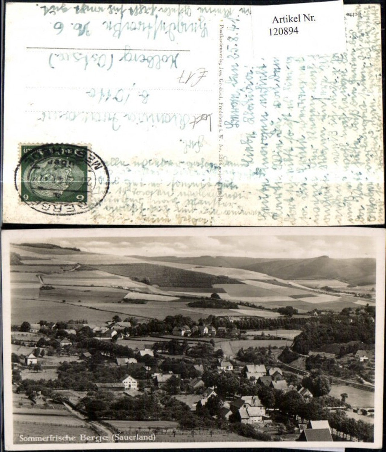 120894,Berge Sauerland Sommerfrische Luftbild 1941