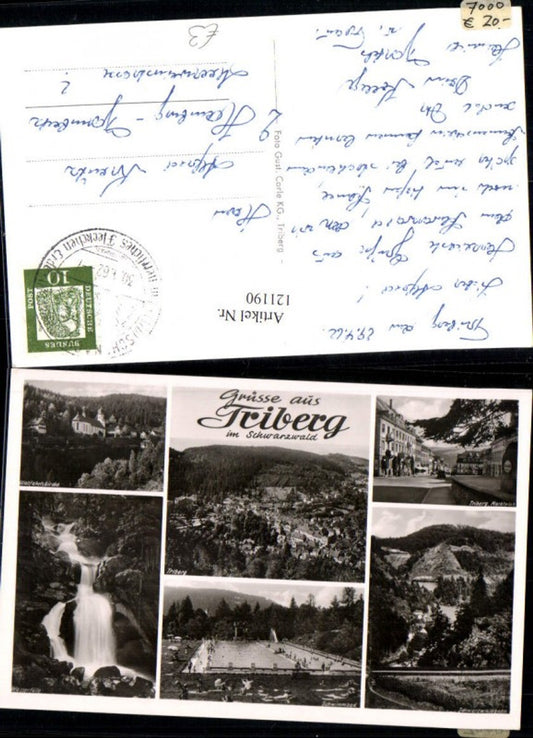 121190, Greetings from Triberg in the Black Forest, Multi-image postcard 1962