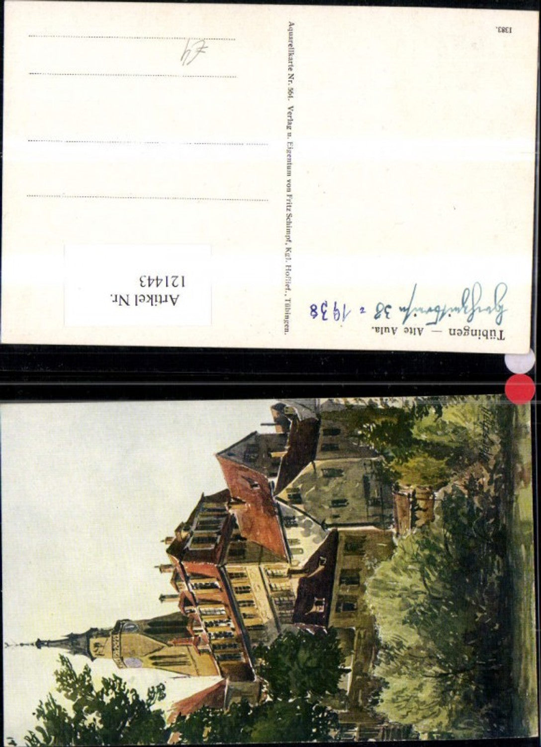 121443,Tübingen Alte Aula KünstlerAk 1938