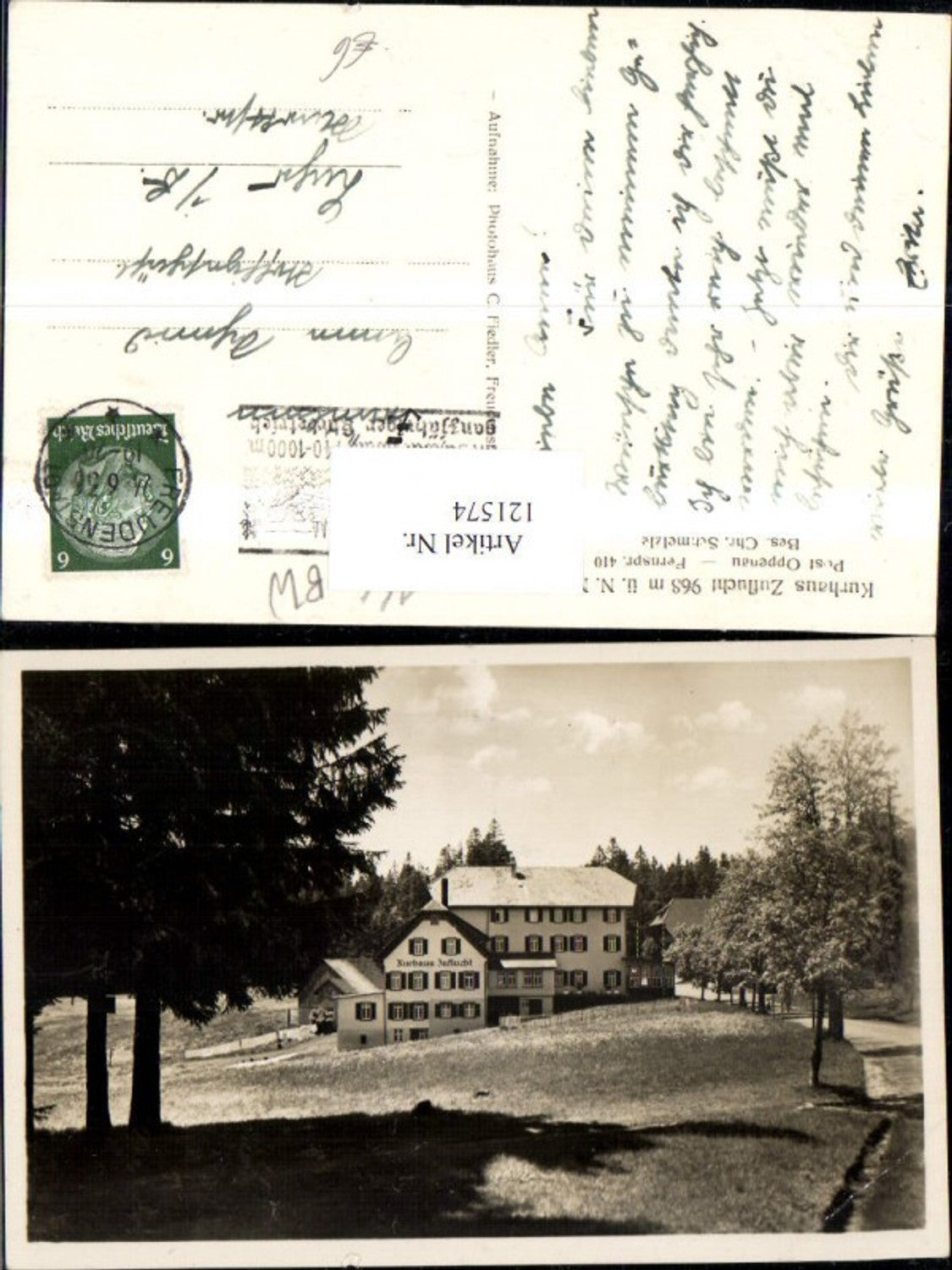 121574,Kurhaus Zuflucht Oppenau Bes. Chr. Schmelzle