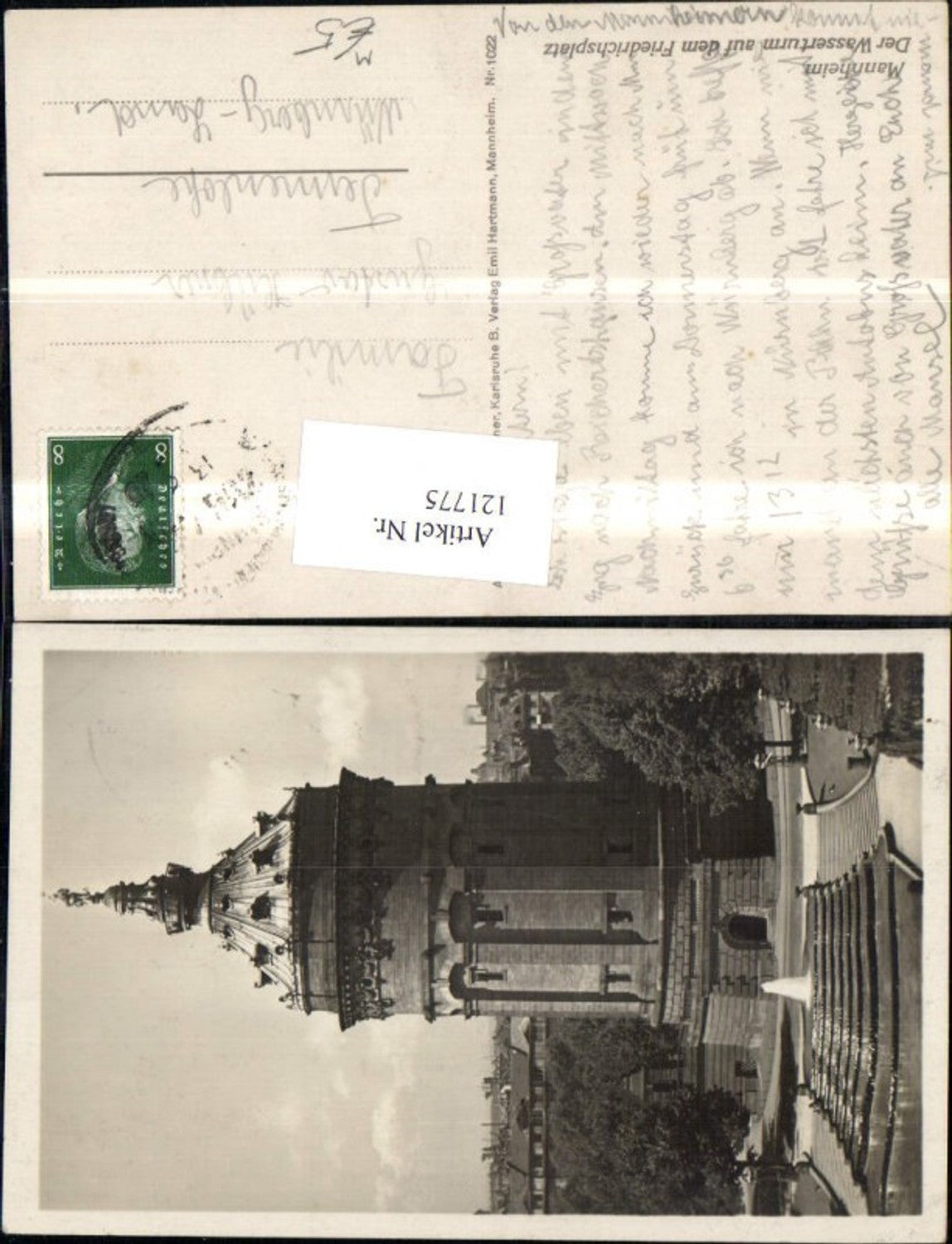 121775,Mannheim Wasserturm auf d. Friedrichsplatz