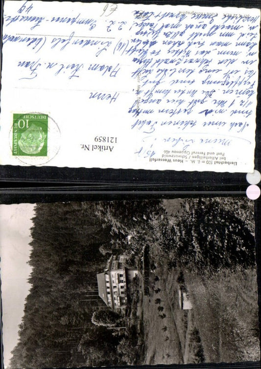 121859, Lierbachtal near Allerheiligen, Black Forest, Oppenau, House Waterfall, 1958