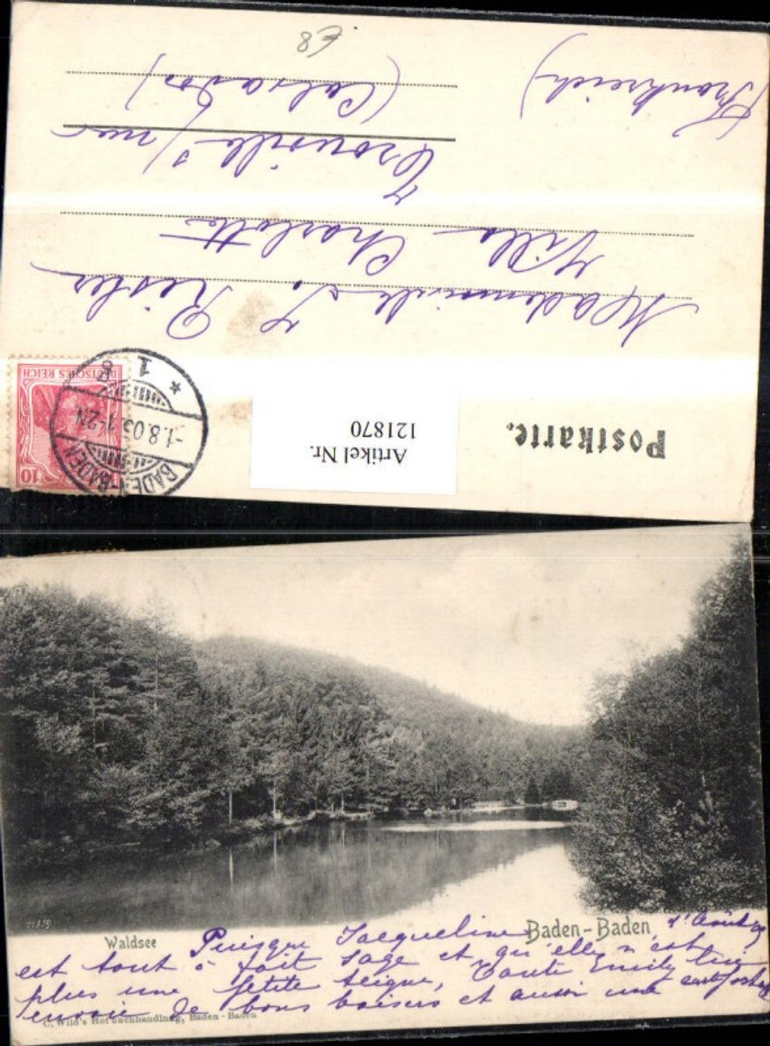 121870, Baden-Baden Waldsee 1905