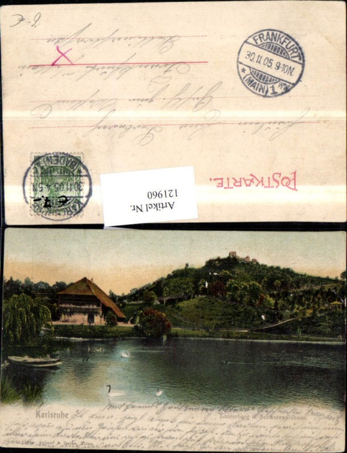 121960,Karlsruhe Lauterberg u. Schwarzwaldhaus 1905