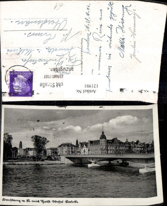 121981, Konstanz on Lake Constance with bridge 1942