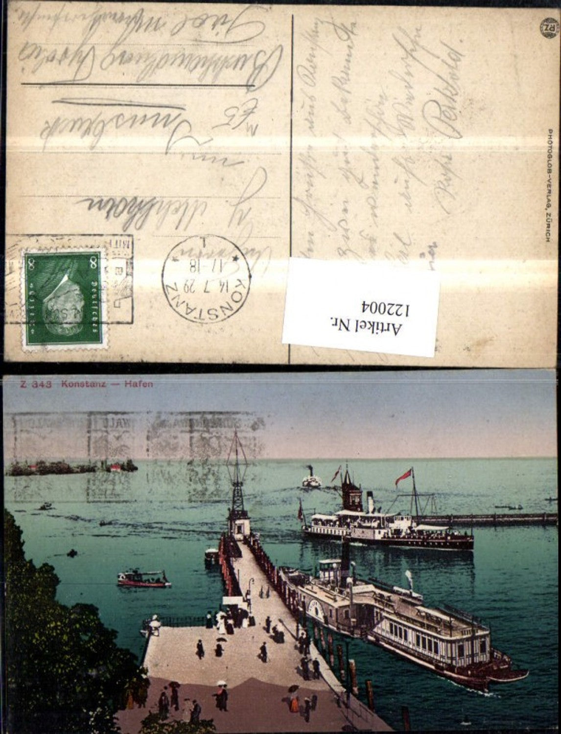 122004, Konstanz Harbor Ships Steamers 1929