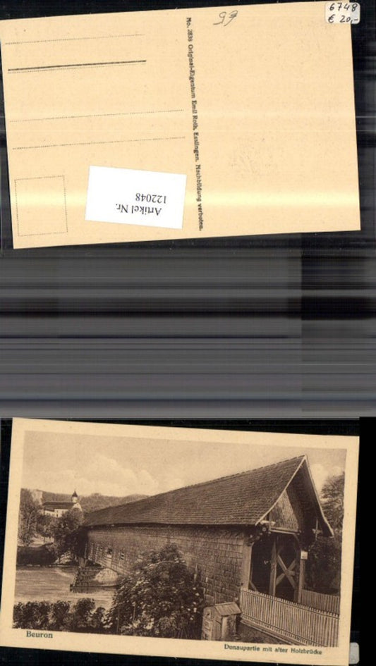 122048,Beuron Donaupartie m. Alter Holzbrücke