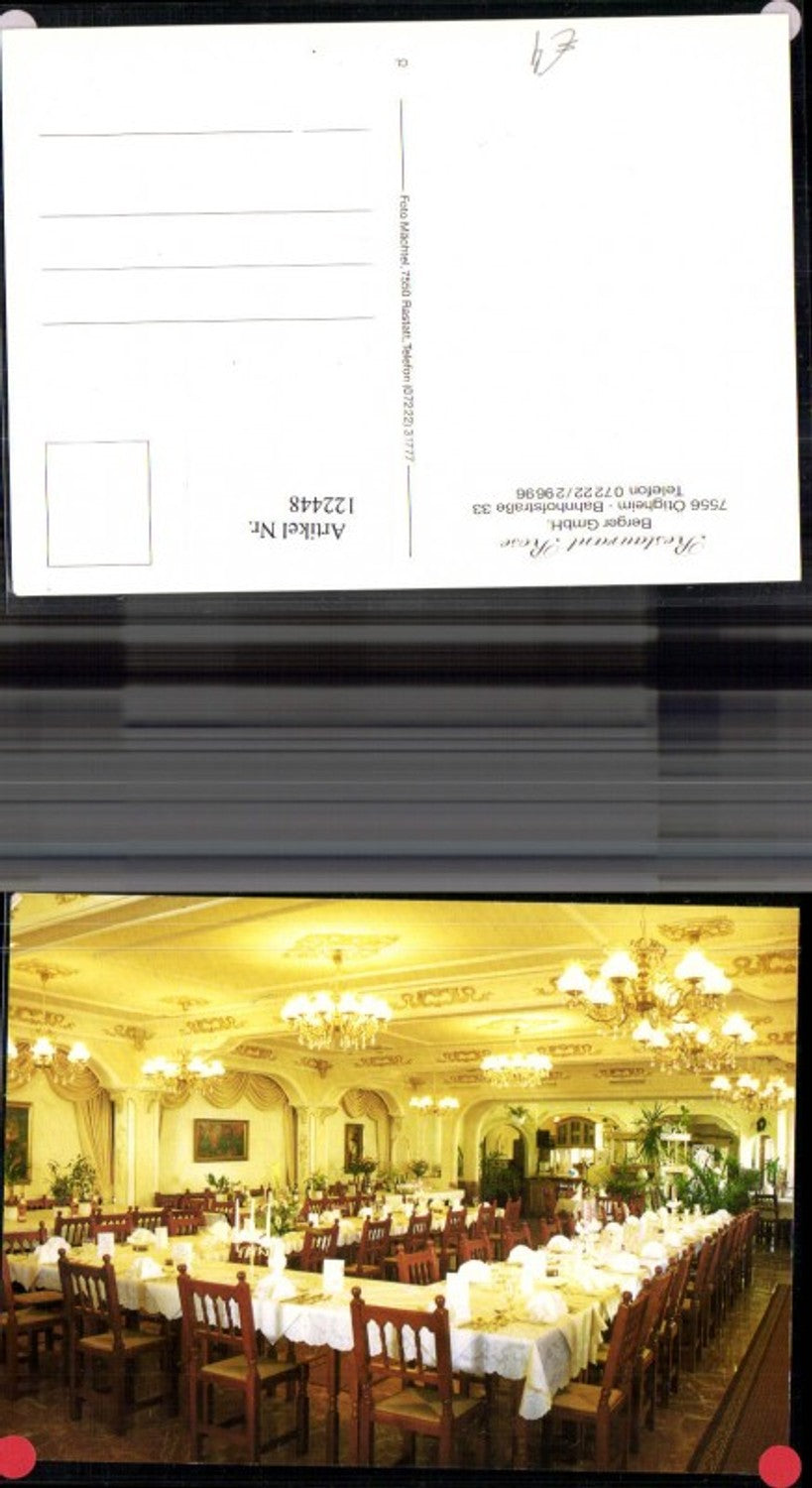 122448,Ötigheim Restaurant Rose Bes. Berger Gmbh Innenansicht Speisesaal