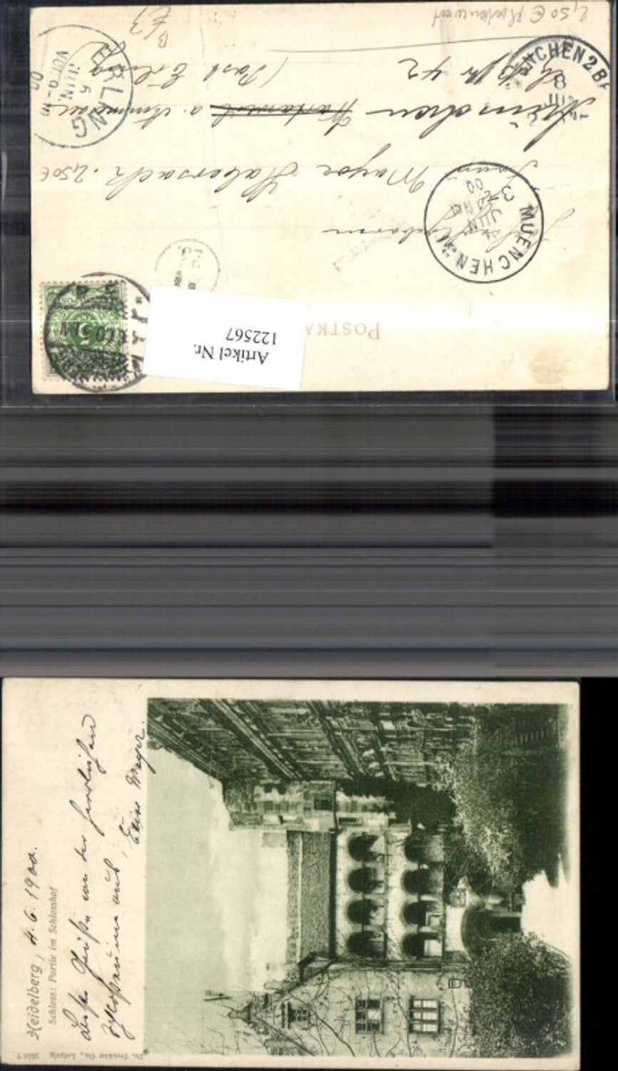122567,Heidelberg Schloss Partie i. Schlosshof 1900