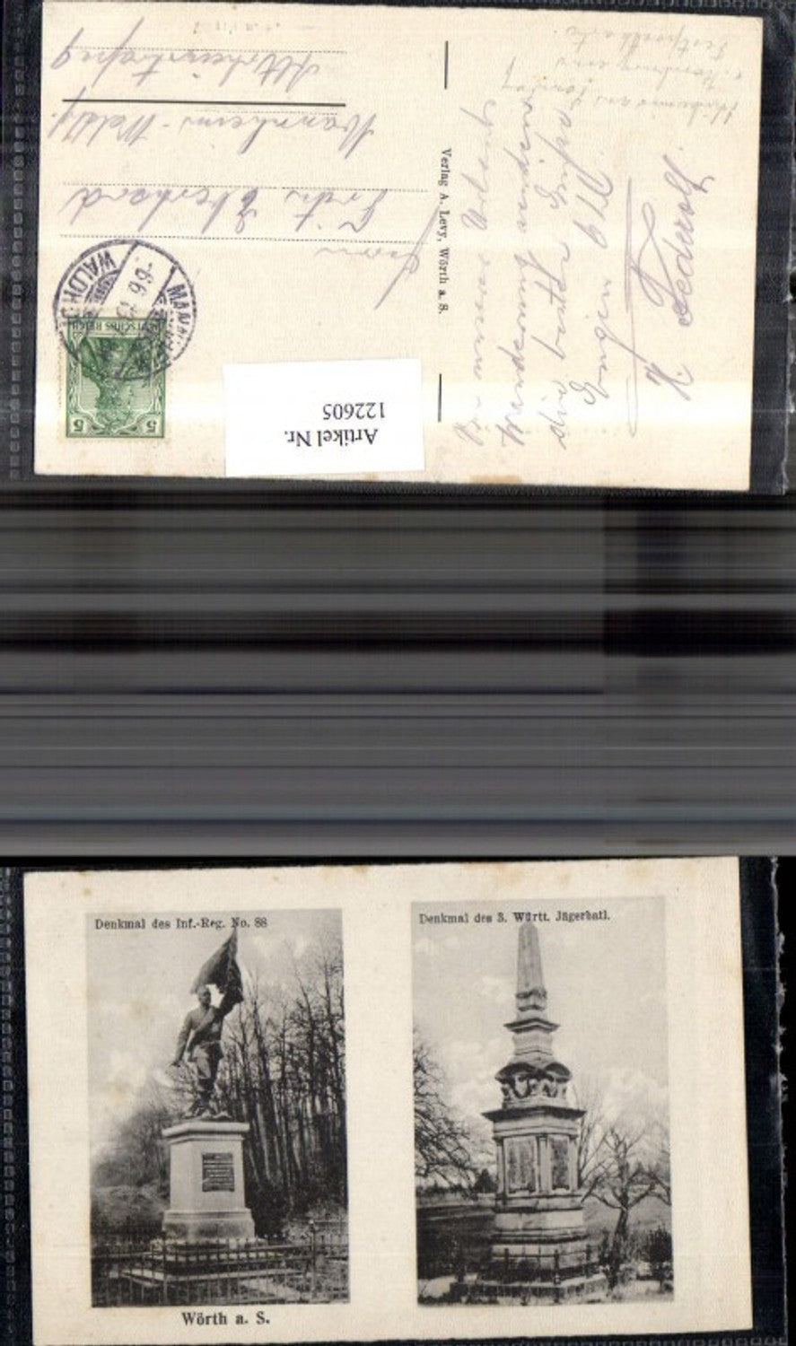 122605,Wörth a. Sauer Denkmal des Inf. Reg u. 3. Württ. Jägerbatl. 1899