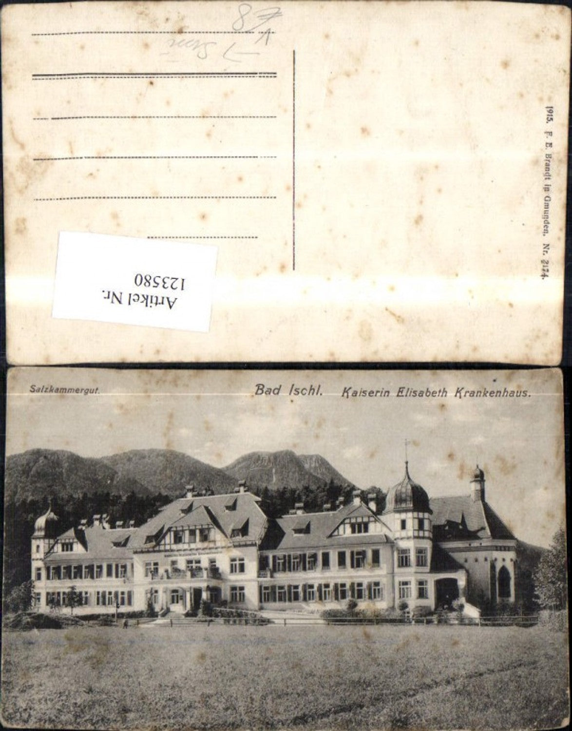 123580,Bad Ischl Kaiserin Elisabeth Krankenhaus Sissi pub Brandt 2174