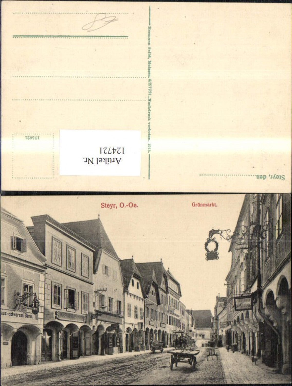 124721,Steyr Grünmarkt Strassenansicht