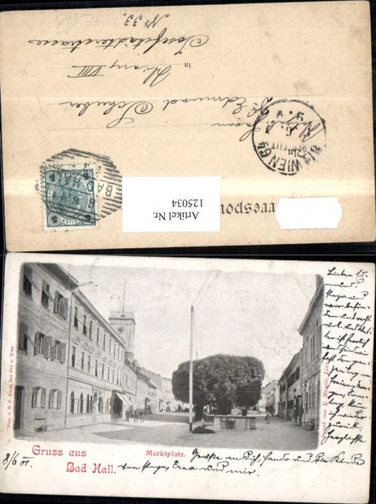125034,Gruss aus Bad Hall Marktplatz 1901