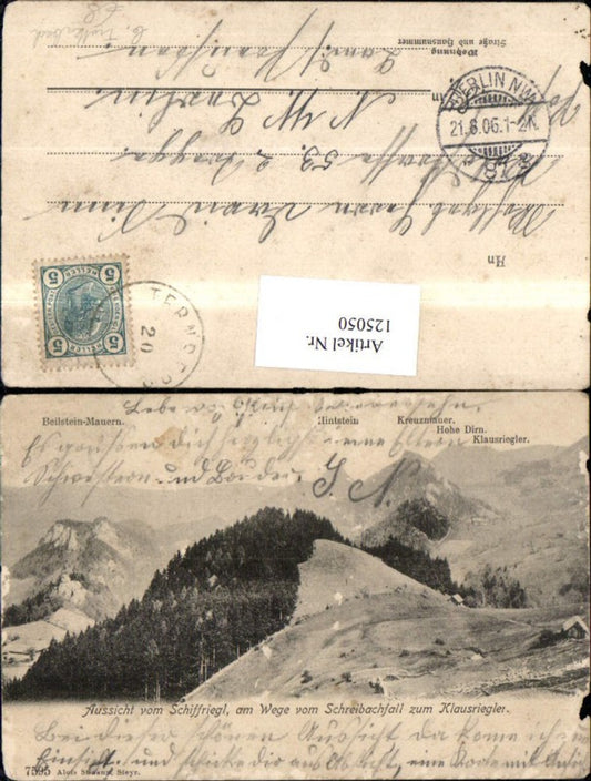 125050,Aussicht v. Schiffriegl a. Wege v. Schreibachfall z. Klausriegler Trattenbach 1906
