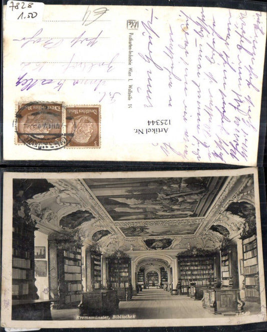 125344,Kremsmünster Biblothek Innenansicht 1942