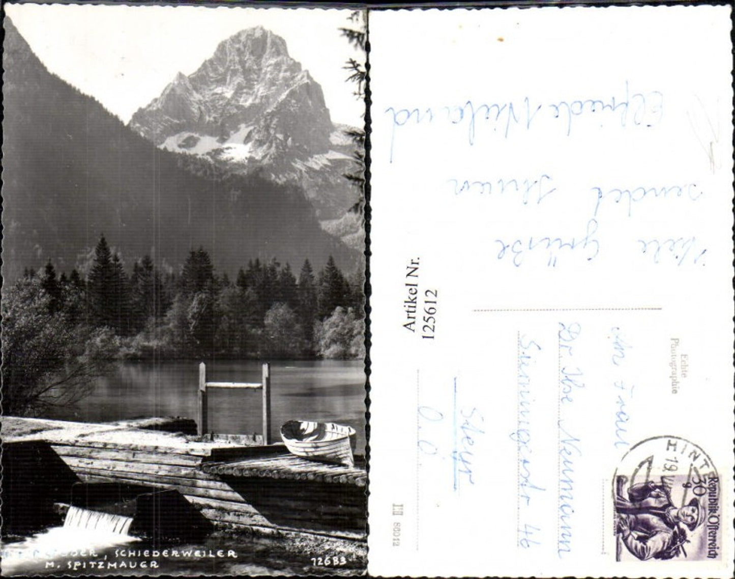 125612,Hinterstoder Schiederweiler m. Spitzmauer Ansicht Steg Boot