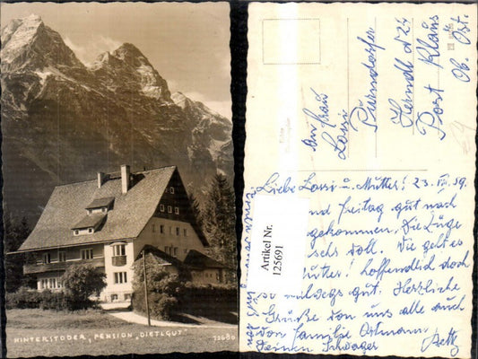 125691,Hinterstoder Pension Dietlgut Ansicht 1959