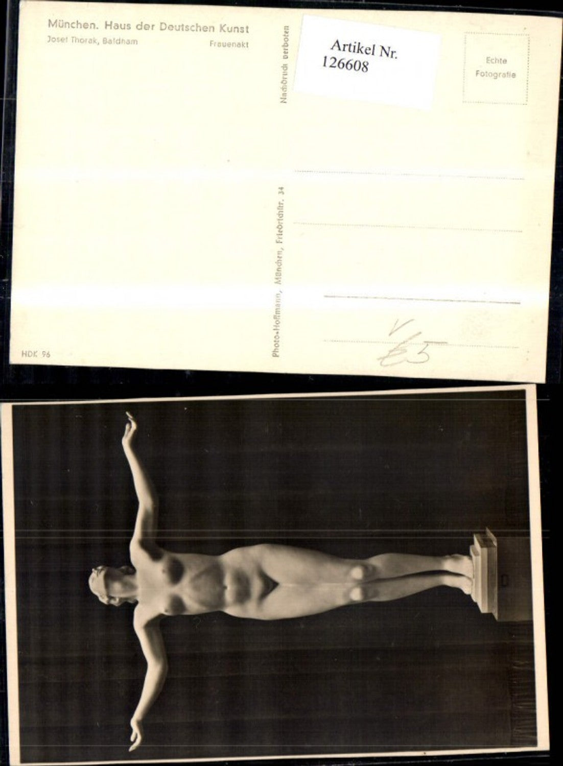126608,Haus der Deutschen Kunst HDK 96 Frauenakt Erotik Akt