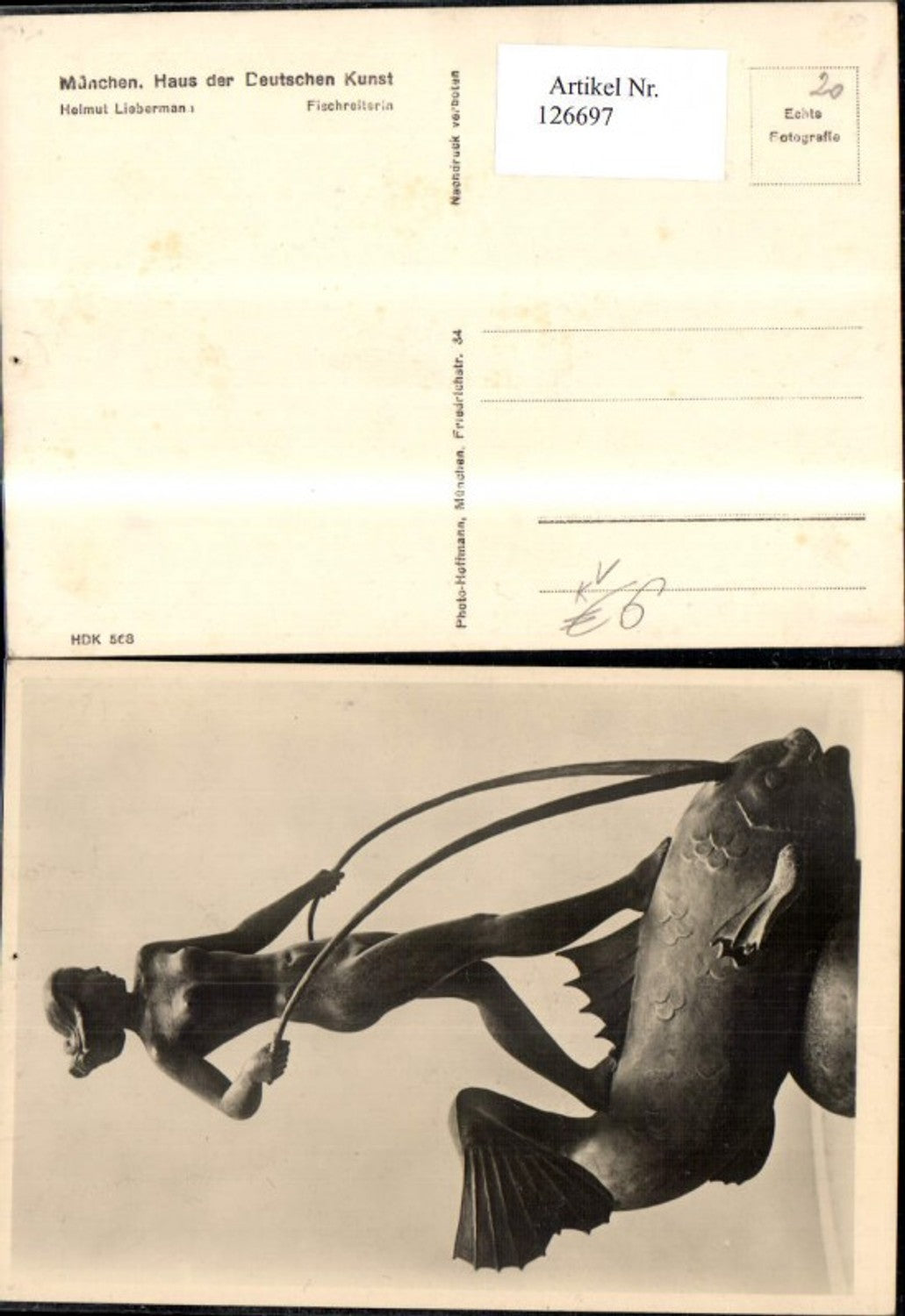 126697,Haus der Deutschen Kunst HDK 568 Fischreiterin sign Helmut Liebermann