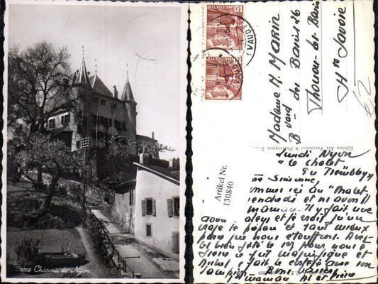 130840,Chateau de Nyon Ansicht Schloss Burg 1946 Kt. Waadt