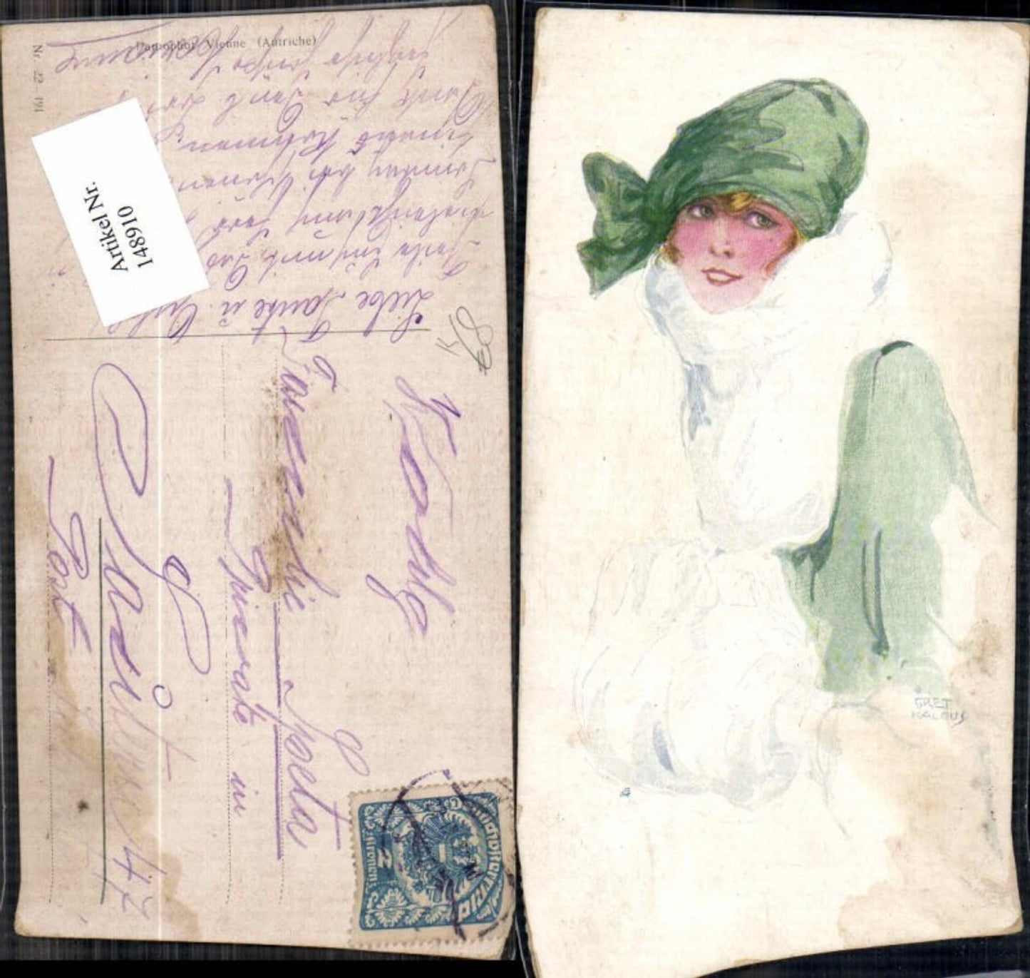 148910,Künstlerkarte Gret Kalous Frau Glamour Glamur