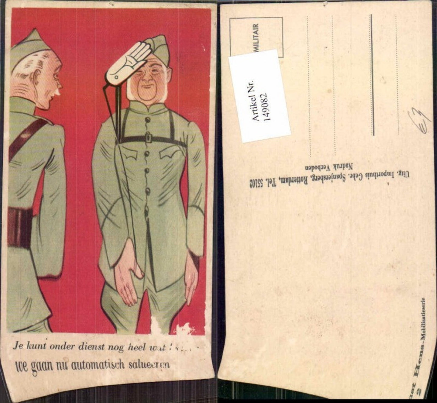 149082,Guust Hens Humor Scherzkarte Rotterdem Militär Holland